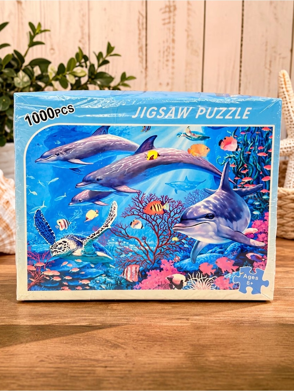 Under Sea Dolphin Turtle Reef 1000 Piece Jigsaw Puzzle Ocean Fish Sealed 27.5”